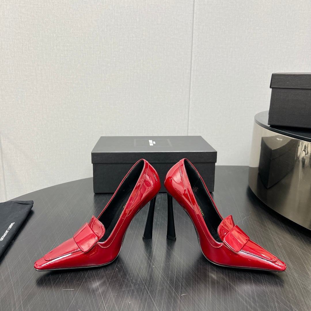Luxury Saint Laurent D'ORSAY PUMPS IN RED GLOSSY CALFSKIN