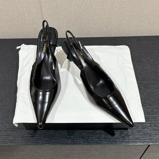 Luxury Saint Laurent SL CHERISH SLINGBACK 75 BLACK CALFSKIN