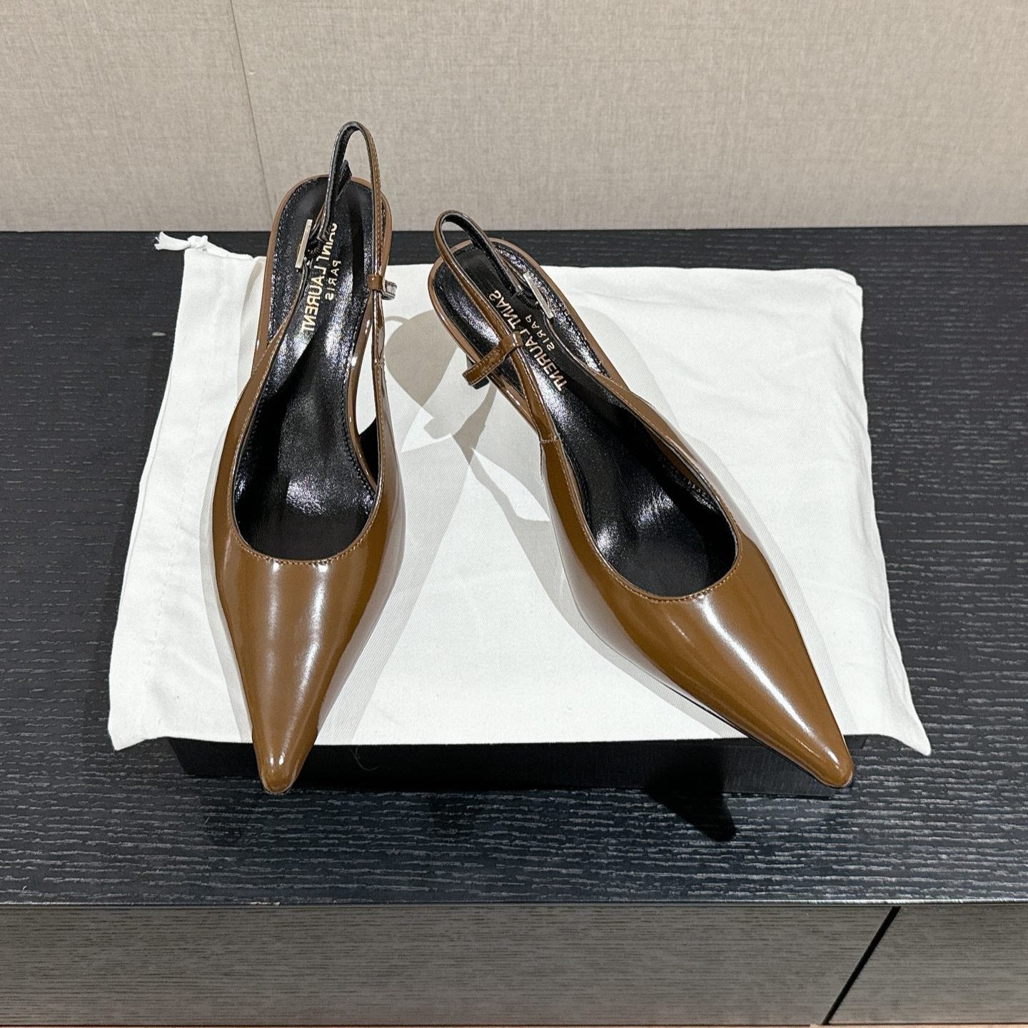 Luxury Saint Laurent SL CHERISH SLINGBACK 75 CAMEL CALFSKIN