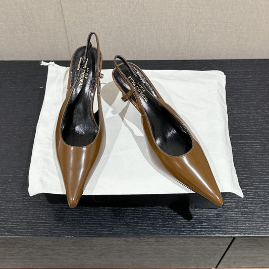 Luxury Saint Laurent SL CHERISH SLINGBACK 75 CAMEL CALFSKIN