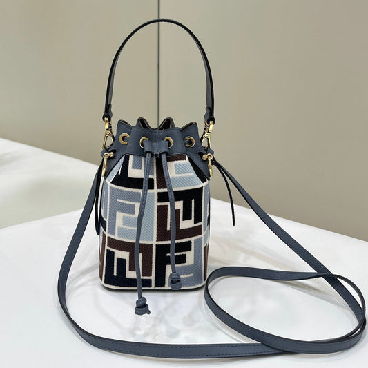 Luxury FendiMON TRESOR 18 IN COLORFUL CANVAS WITH FF MOTIF EMBROIDERED