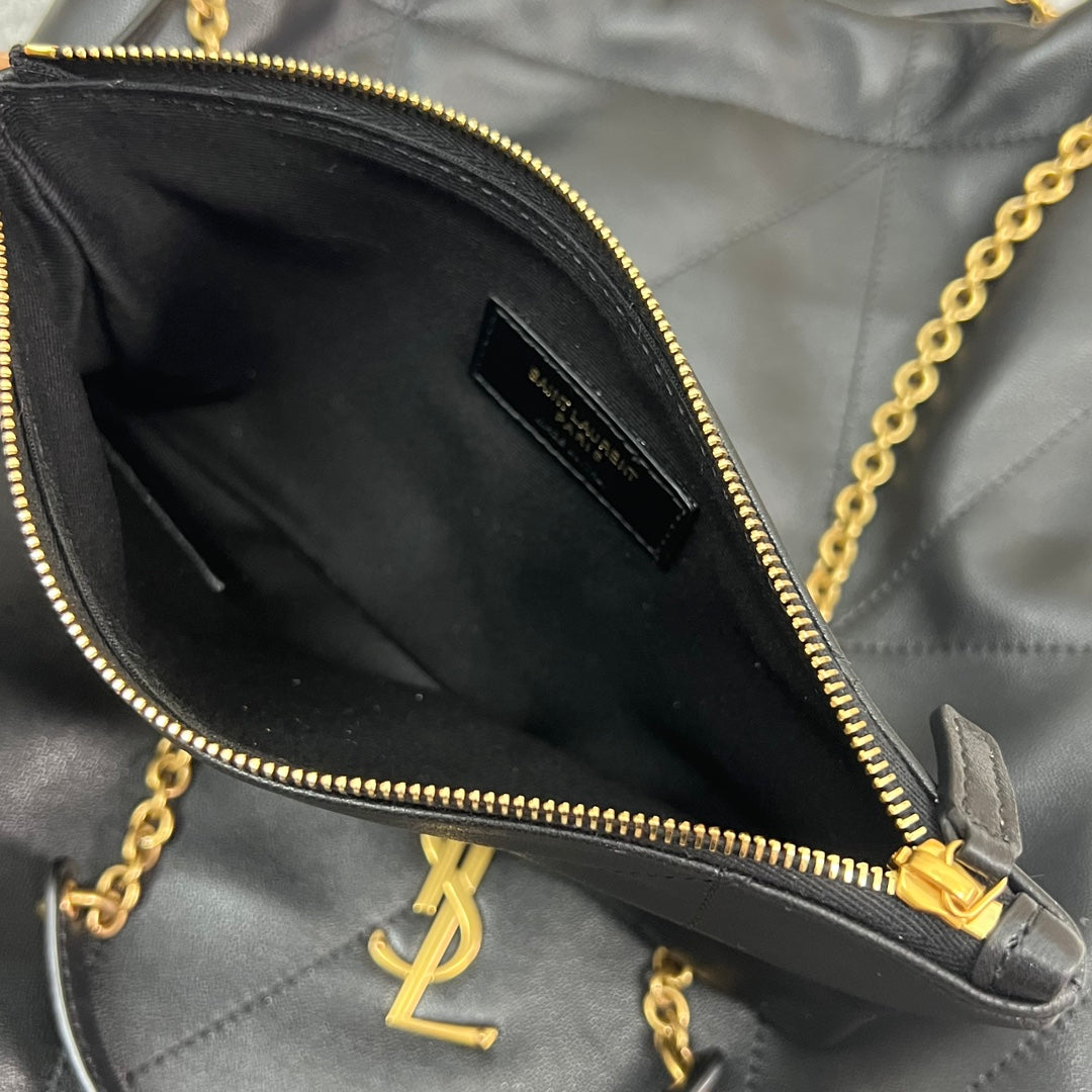 Luxury Saint Laurent JAMIE POCHON 38 IN BLACK LAMBSKIN GOLD HARDWARE