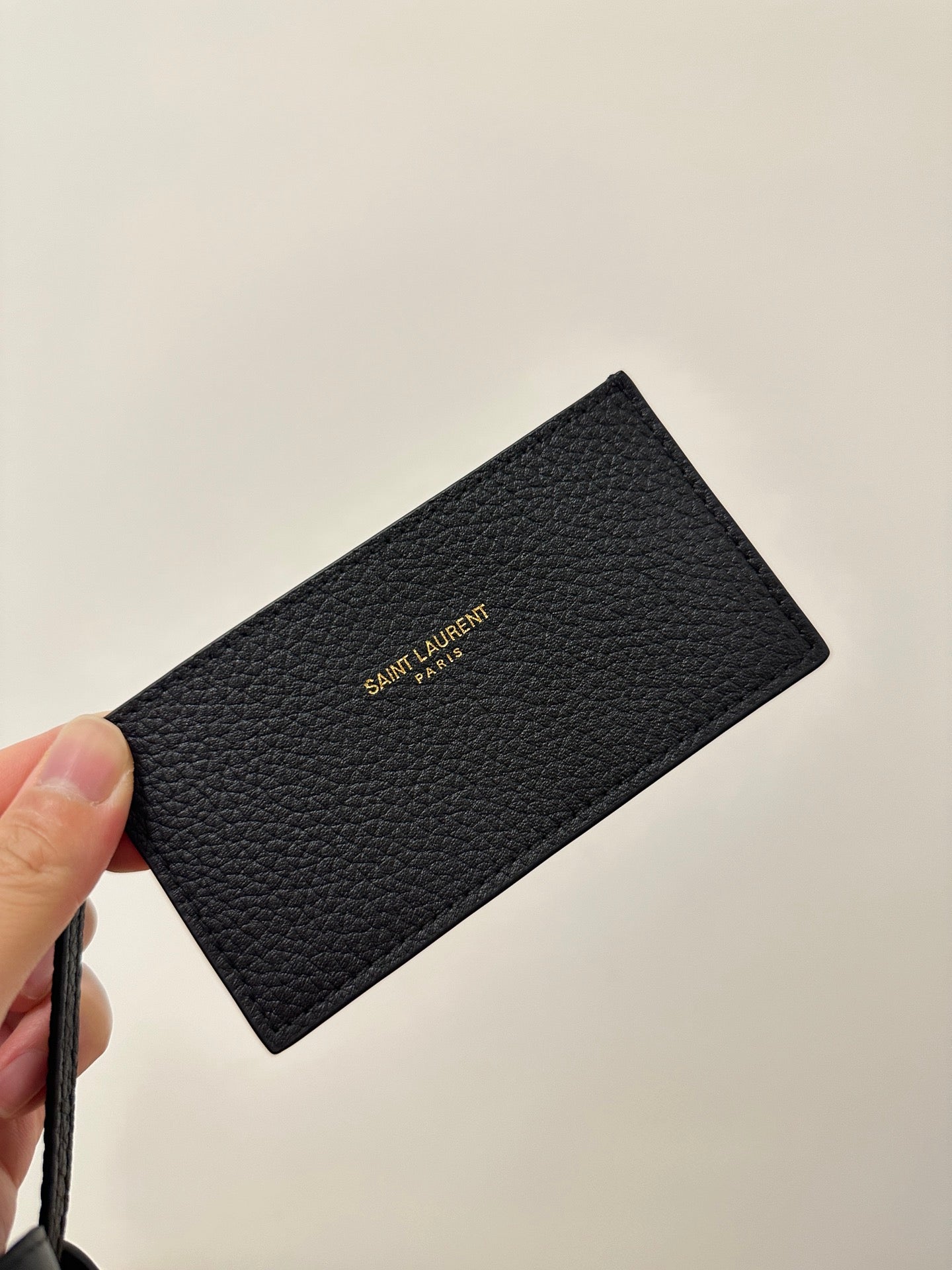 Luxury Saint Laurent le 5a7 baby 15cm black grained leather