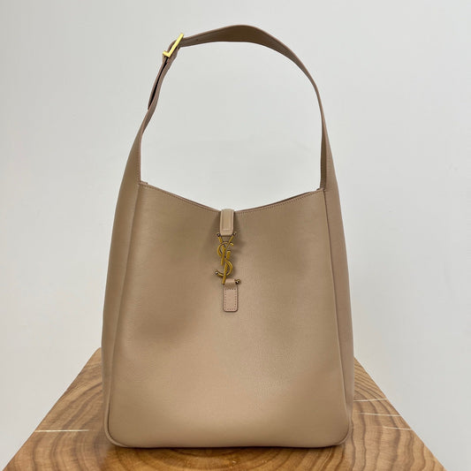 Luxury Saint Laurent LE 5 À 7 LARGE SUPPLE 31 IN LIGHT BROWN GRAINED CALFSKIN