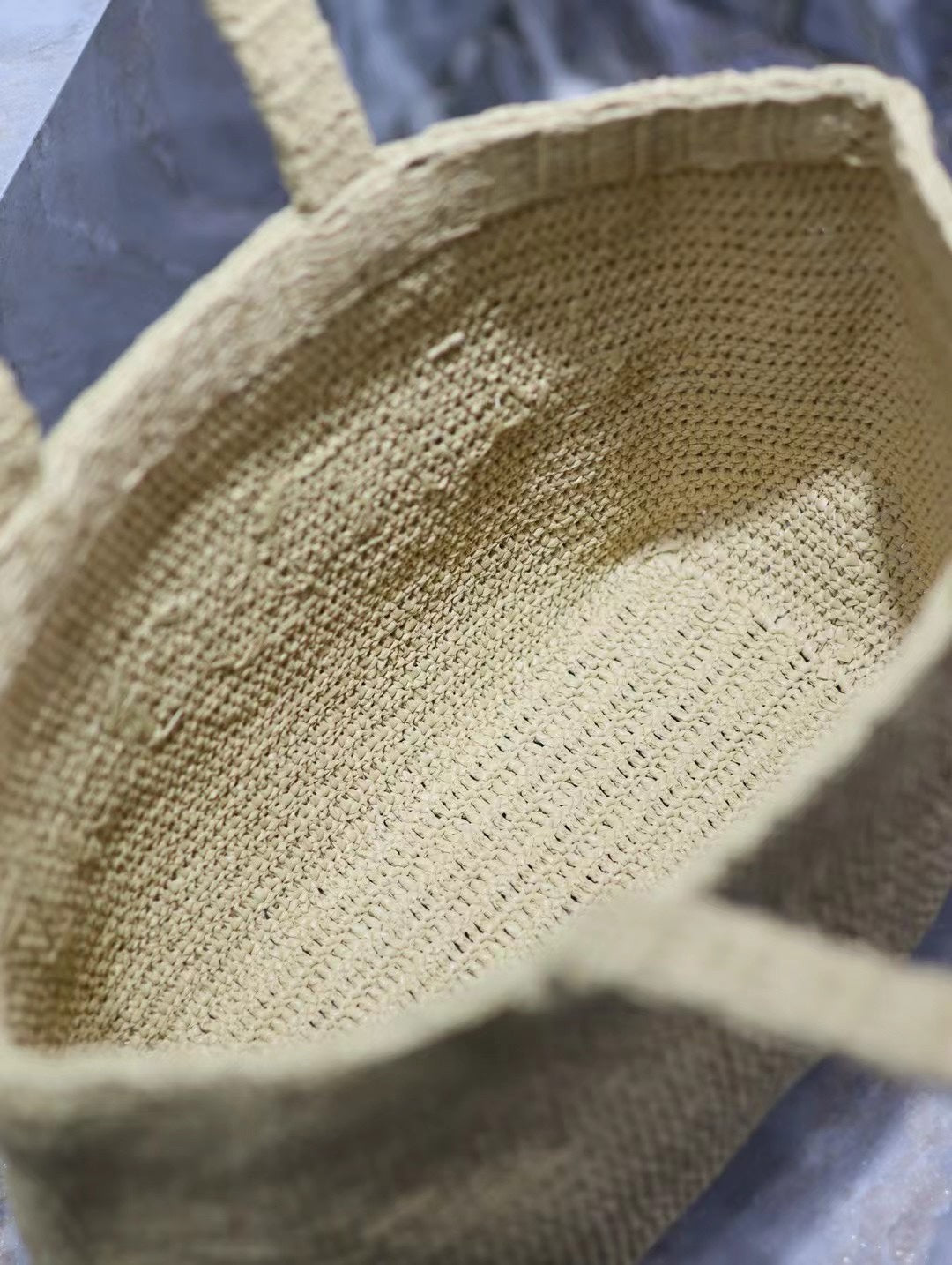 Luxury Saint Laurent YSL TOTE BAG 50CM BEIGE RAFFIA