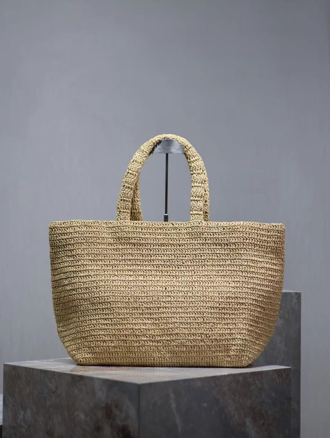 Luxury Saint Laurent YSL TOTE BAG 50CM BEIGE RAFFIA