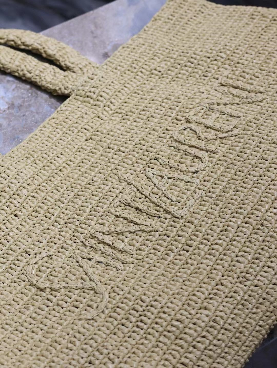 Luxury Saint Laurent YSL TOTE BAG 50CM BEIGE RAFFIA