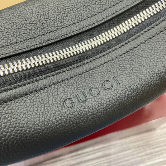 Luxury Gucci BODY SHOULDER BAG 40 IN BLACK CALFSKIN SILVER HARDWARE
