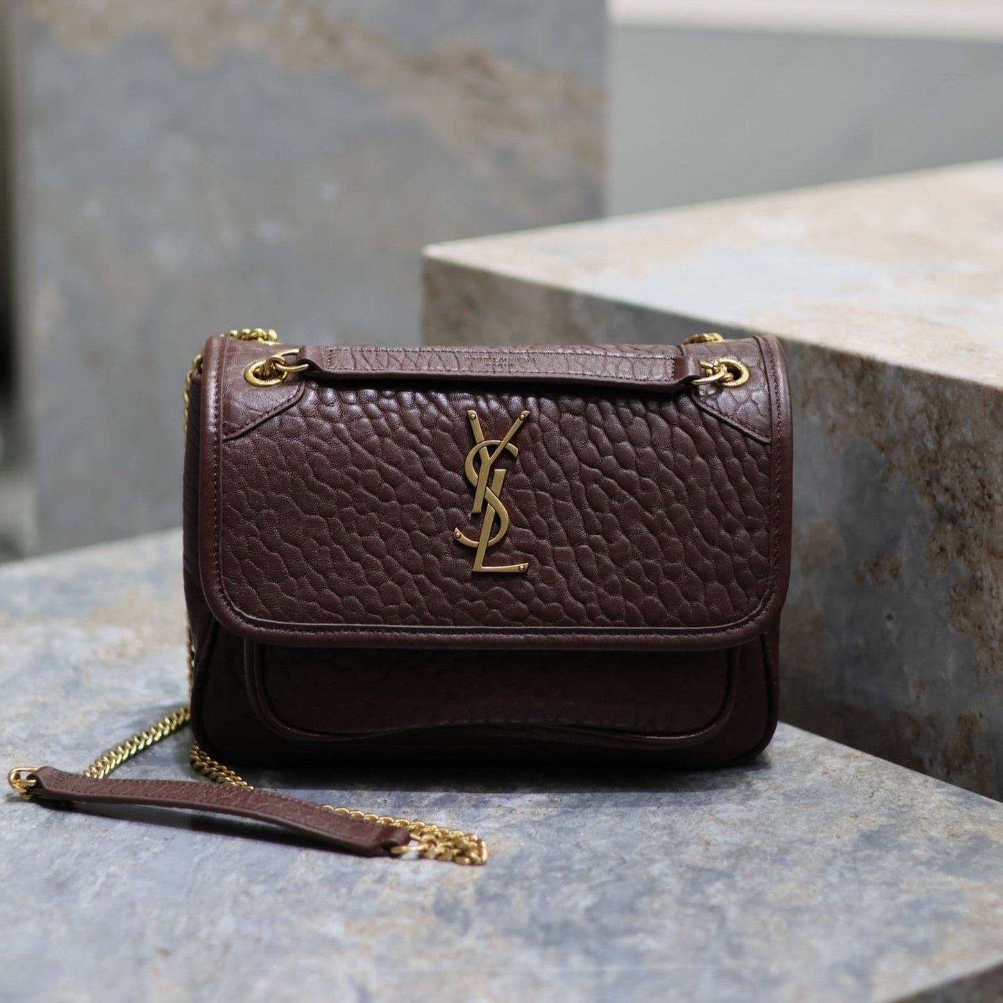 Luxury Saint Laurent JAMIE POCHON 38 IN ARMY GREEN LAMBSKIN GOLD HARDWARE