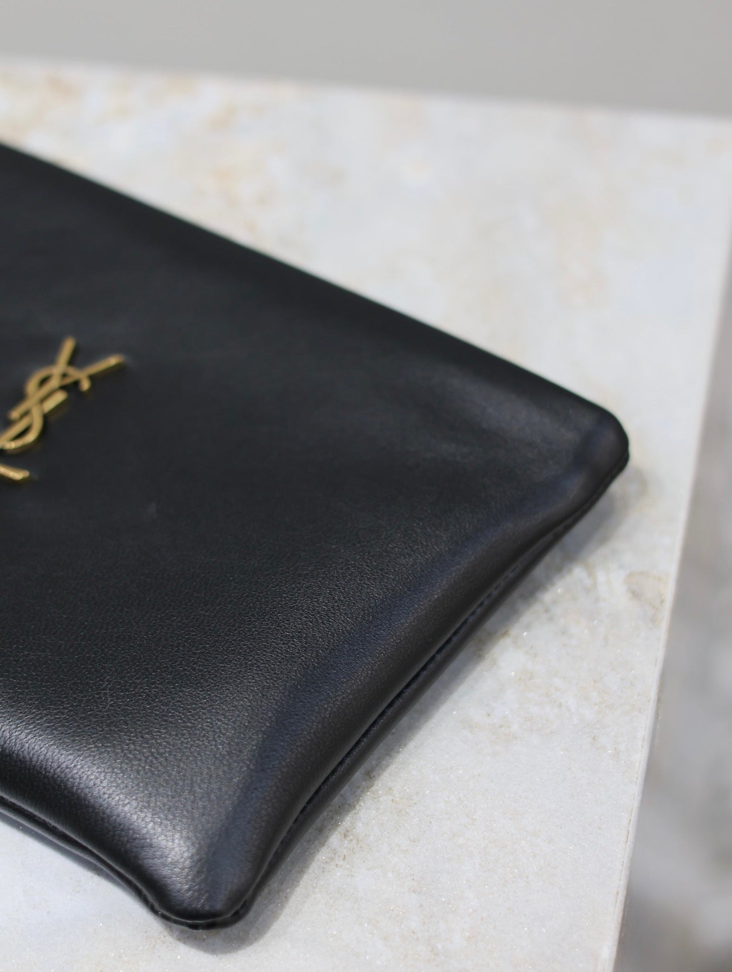 Luxury Saint Laurent CALYPSO SMALL POUCH 23 IN BLACK SMOOTH LAMBSKIN