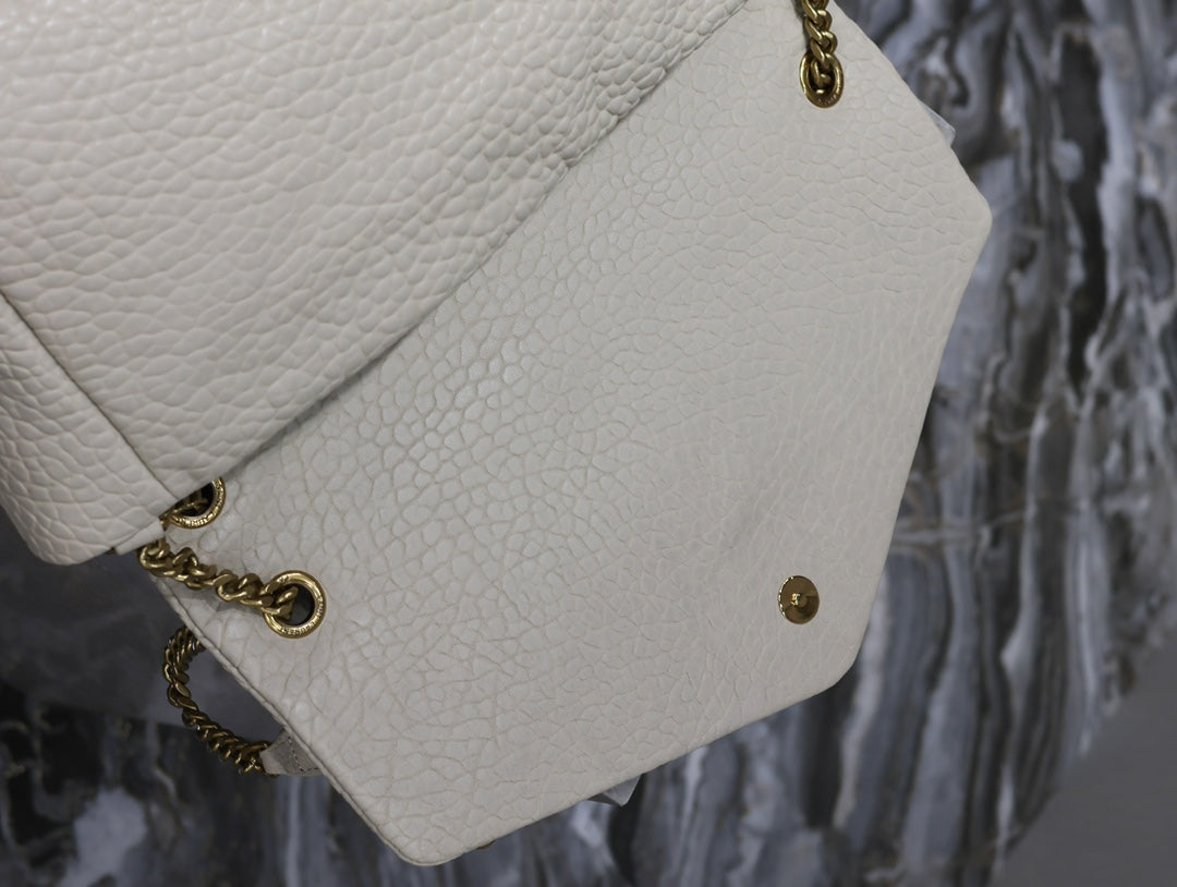 Luxury Saint Laurent CALYPSO BAG 35 IN WHITE LAMBSKIN GOLD HARDWARE