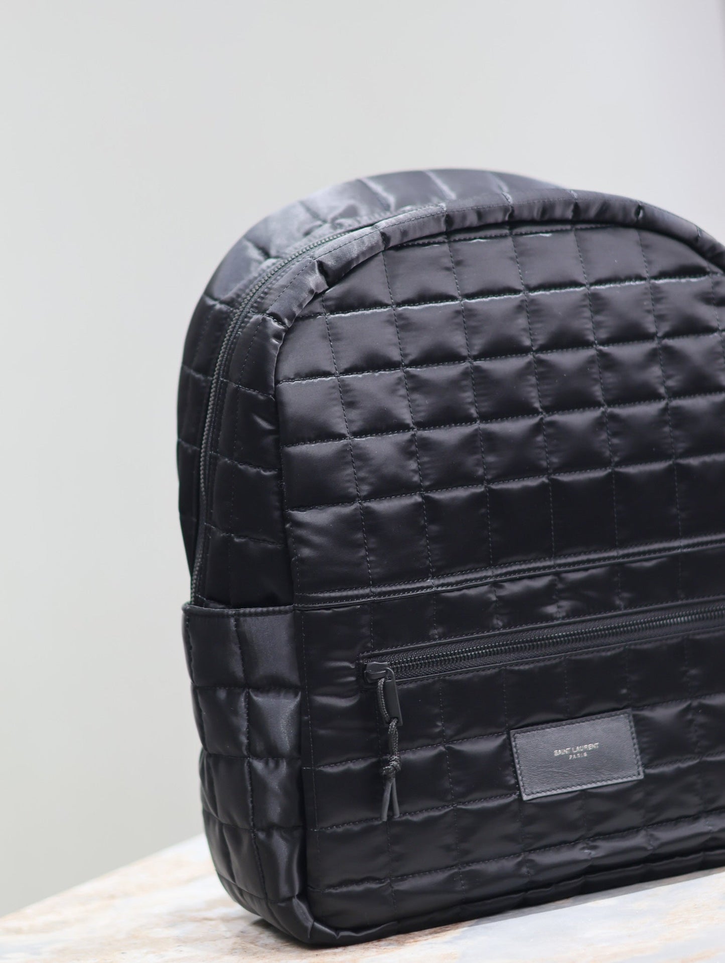 Luxury Saint Laurent BACKPACK 37 IN BLACK PLAID NYLON