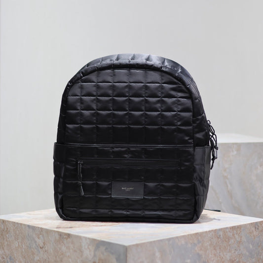 Luxury Saint Laurent BACKPACK 37 IN BLACK PLAID NYLON