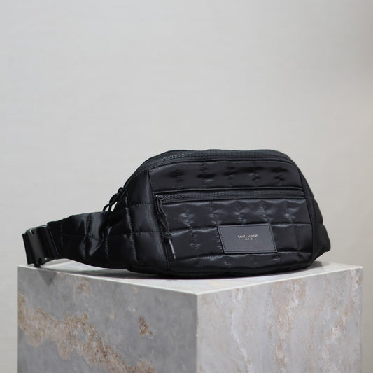 Luxury Saint Laurent CROSSBODY BAG 24 IN BLACK PLAID NYLON