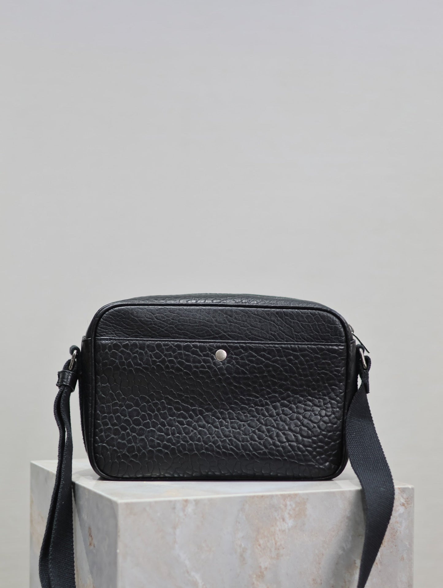 Luxury Saint Laurent CITY CAMERA BAG 24 IN BLACK ELEPHANT PATTERN LAMBSKIN