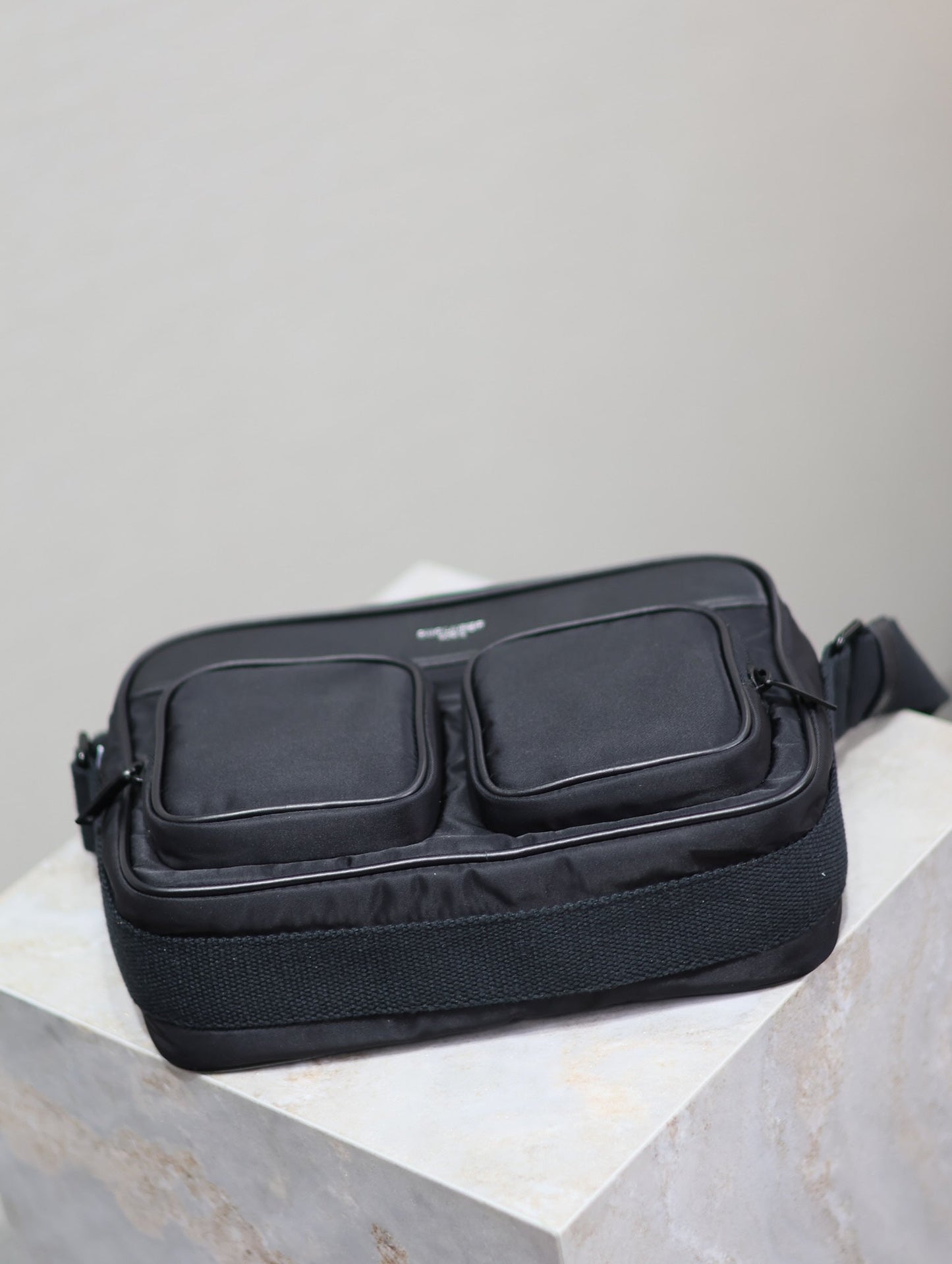 Luxury Saint Laurent CITY CAMERA BAG 24 IN BLACK ECONYL