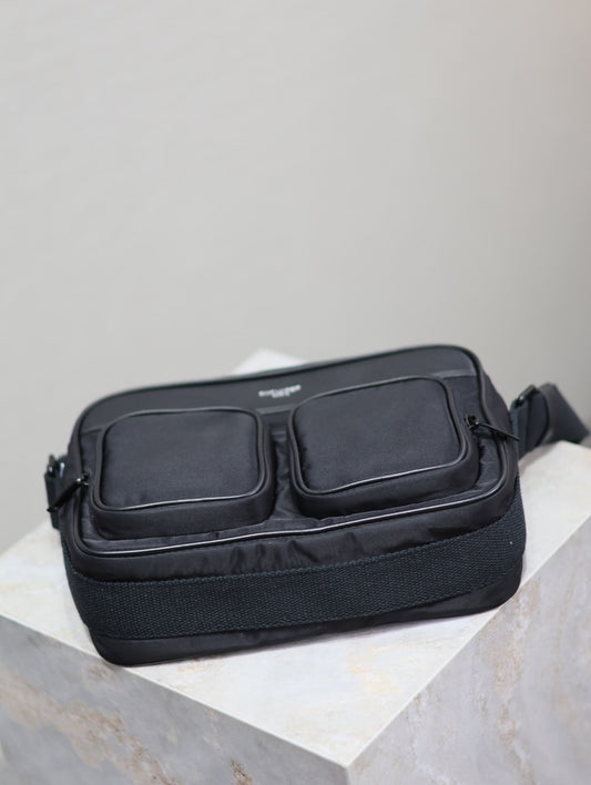 Luxury Saint Laurent CITY CAMERA BAG 24 IN BLACK ECONYL