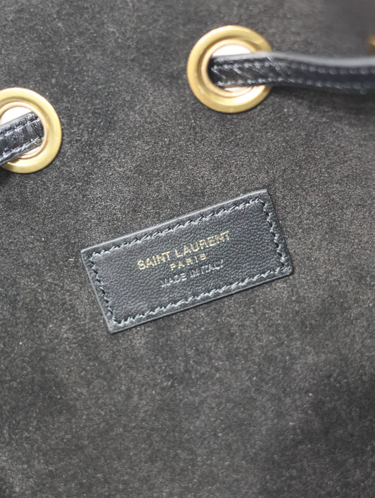 Luxury Saint Laurent PARIS VII SMALL HOBO 30 IN BLACK GRAINED LEATHER GOLD HARDWARE