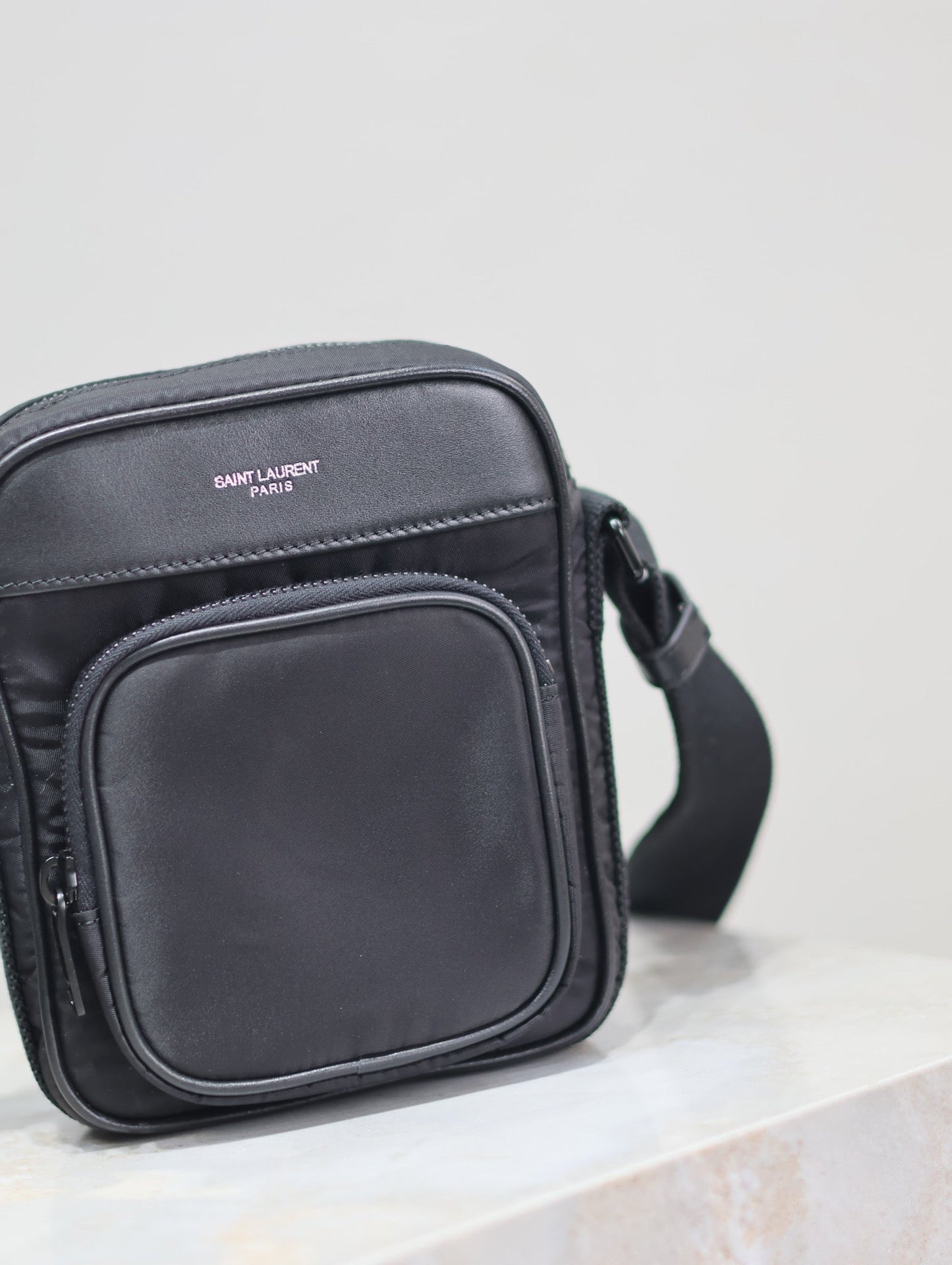 Luxury Saint Laurent CITY MINI CAMERA BAG 18 IN BLACK ECONYL
