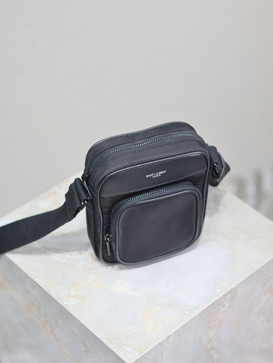 Luxury Saint Laurent CITY MINI CAMERA BAG 18 IN BLACK ECONYL