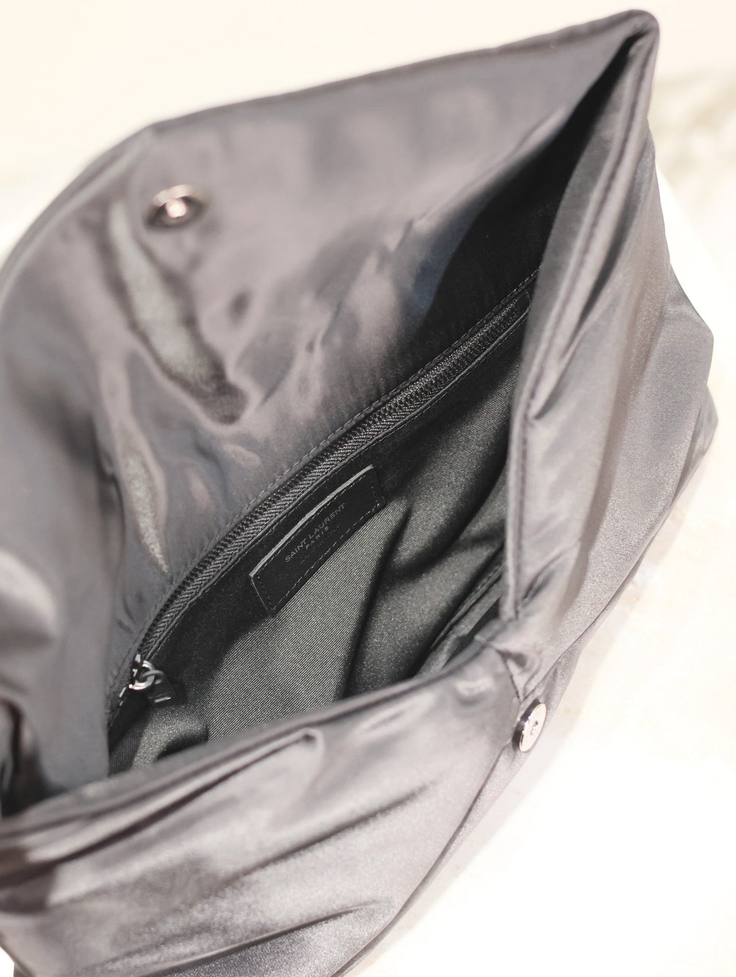 Luxury Saint Laurent ENVELOPE CLUTCH 29 IN BLACK NYLON BLACK LOGO