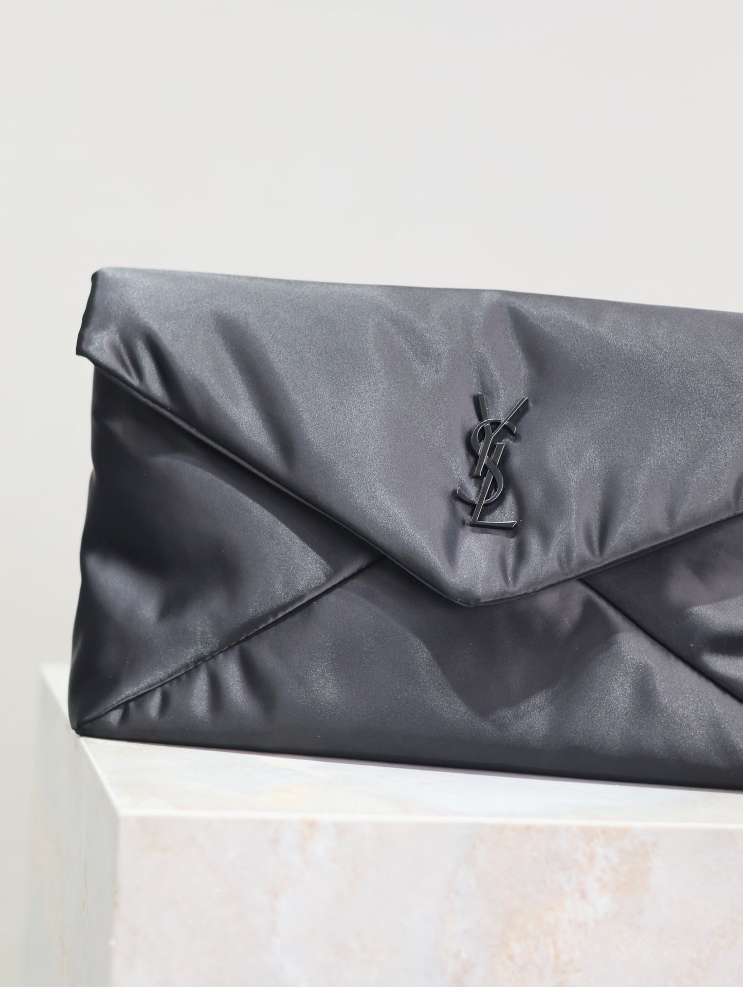 Luxury Saint Laurent ENVELOPE CLUTCH 29 IN BLACK NYLON BLACK LOGO