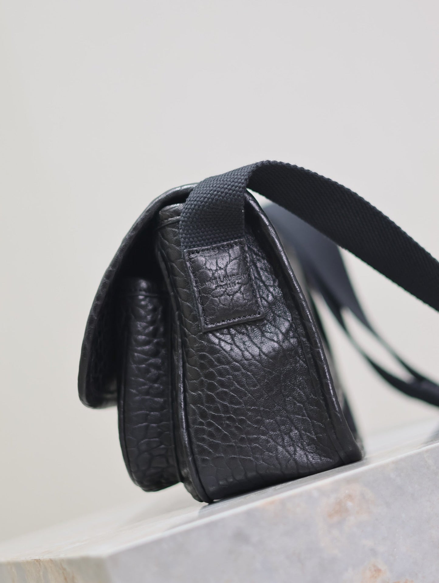 Luxury Saint Laurent NIKI BABY 22 IN BLACK ELEPHANT PATTERN LAMBSKIN SILVER LOGO