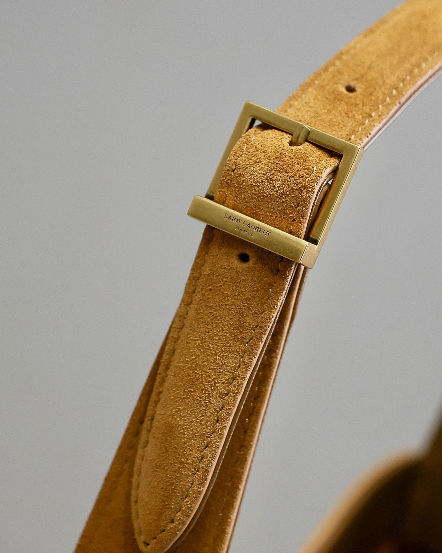 Luxury Saint Laurent LE 5 À 7 BAG  25 IN BRONZE BROWN SUEDE COPPER LOGO