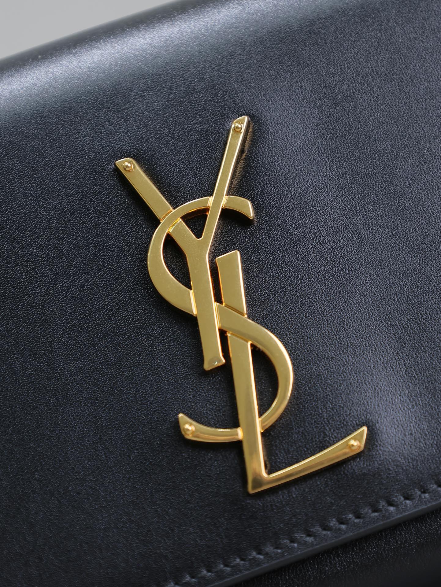Luxury Saint Laurent CLASSIC KATE CLUTCH 27 IN BLACK LAMBSKIN GOLD HARDWARE