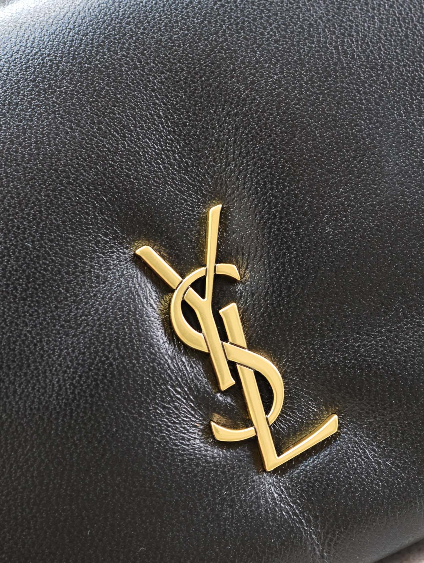 Luxury Saint Laurent CALYPSO POUCH 24 IN BLACK LAMBSKIN GOLD LOGO