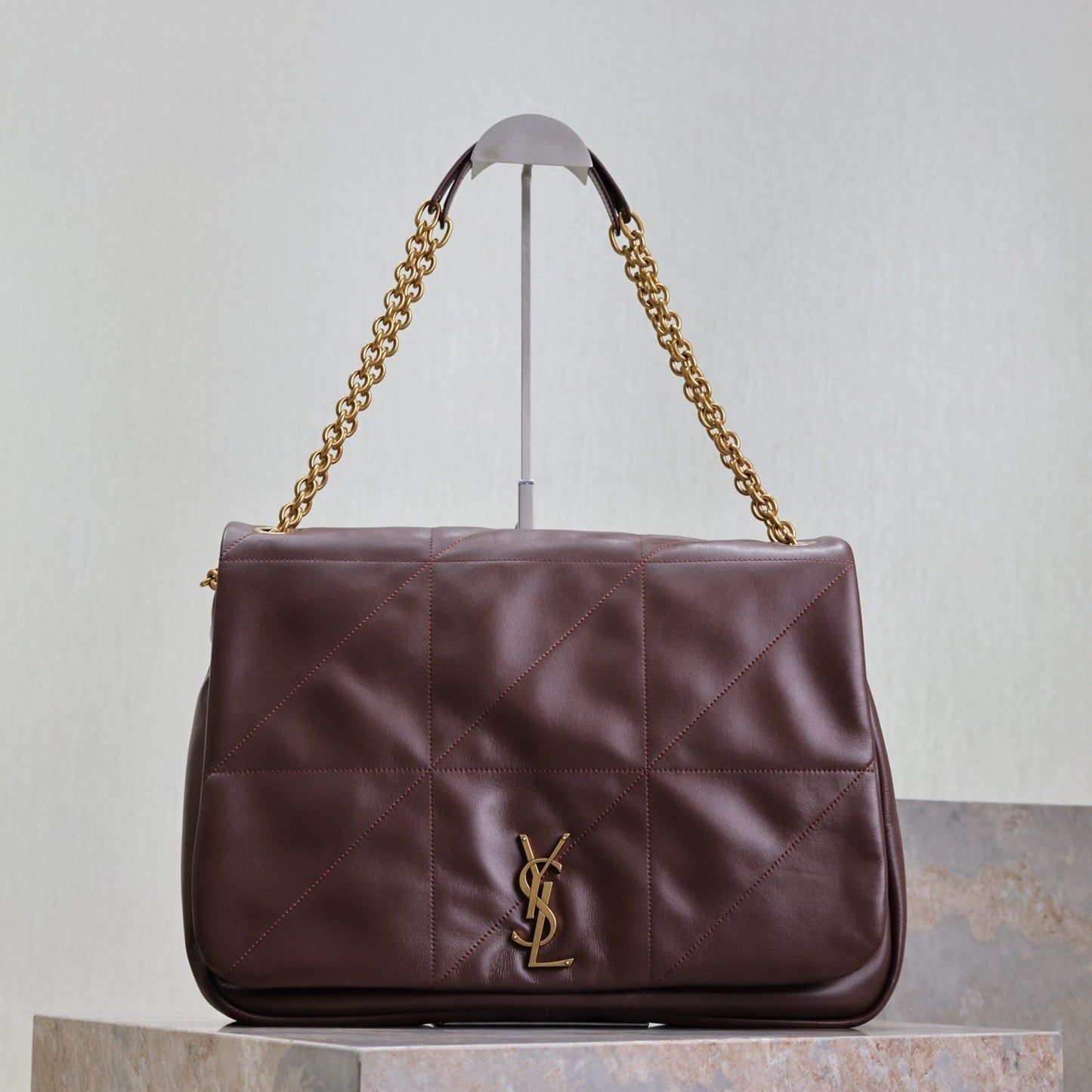 Luxury Saint Laurent JAMIE 4.3 LARGE BAG 43 IN WINE RED LAMBSKIN GOLD HARDWARE