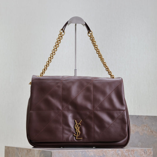 Luxury Saint Laurent JAMIE 4.3 LARGE BAG 43 IN WINE RED LAMBSKIN GOLD HARDWARE