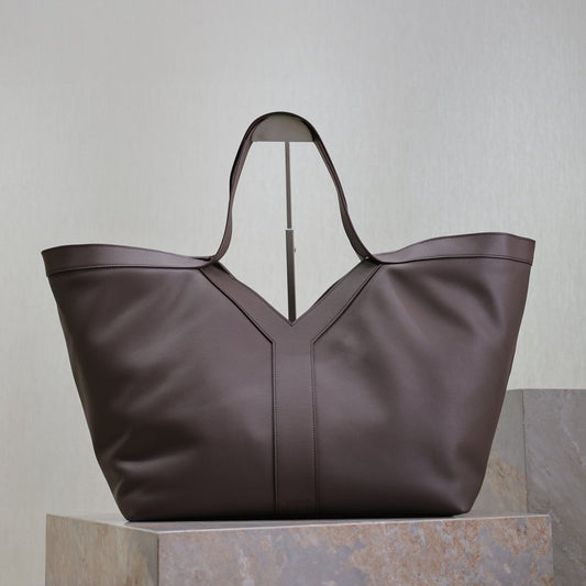 Luxury Saint Laurent TOTE BAG 50 IN BRUNETTE BROWN CALFSKIN