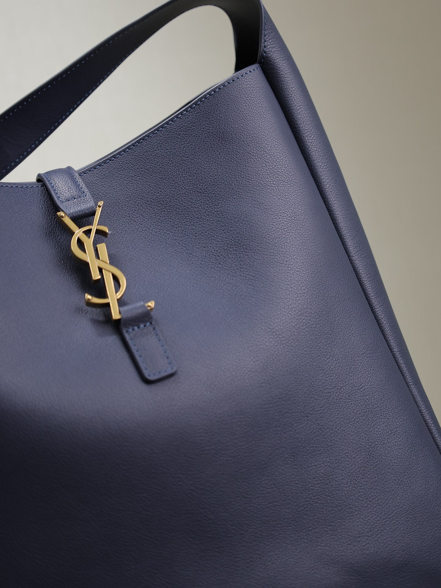 Luxury Saint Laurent LE 5 À 7 LARGE BAG 31 IN BERRY BLUE LAMBSKIN