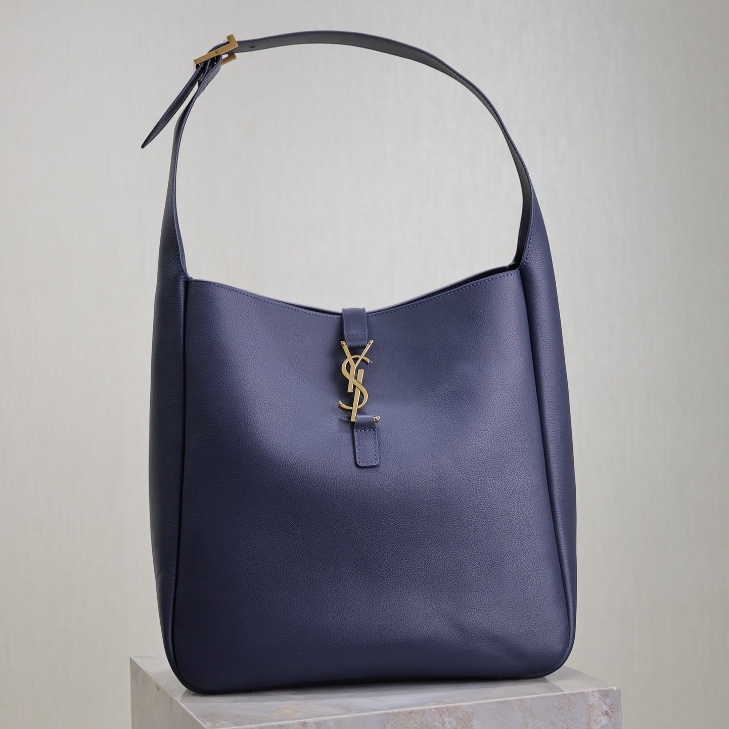 Luxury Saint Laurent LE 5 À 7 LARGE BAG 31 IN BERRY BLUE LAMBSKIN