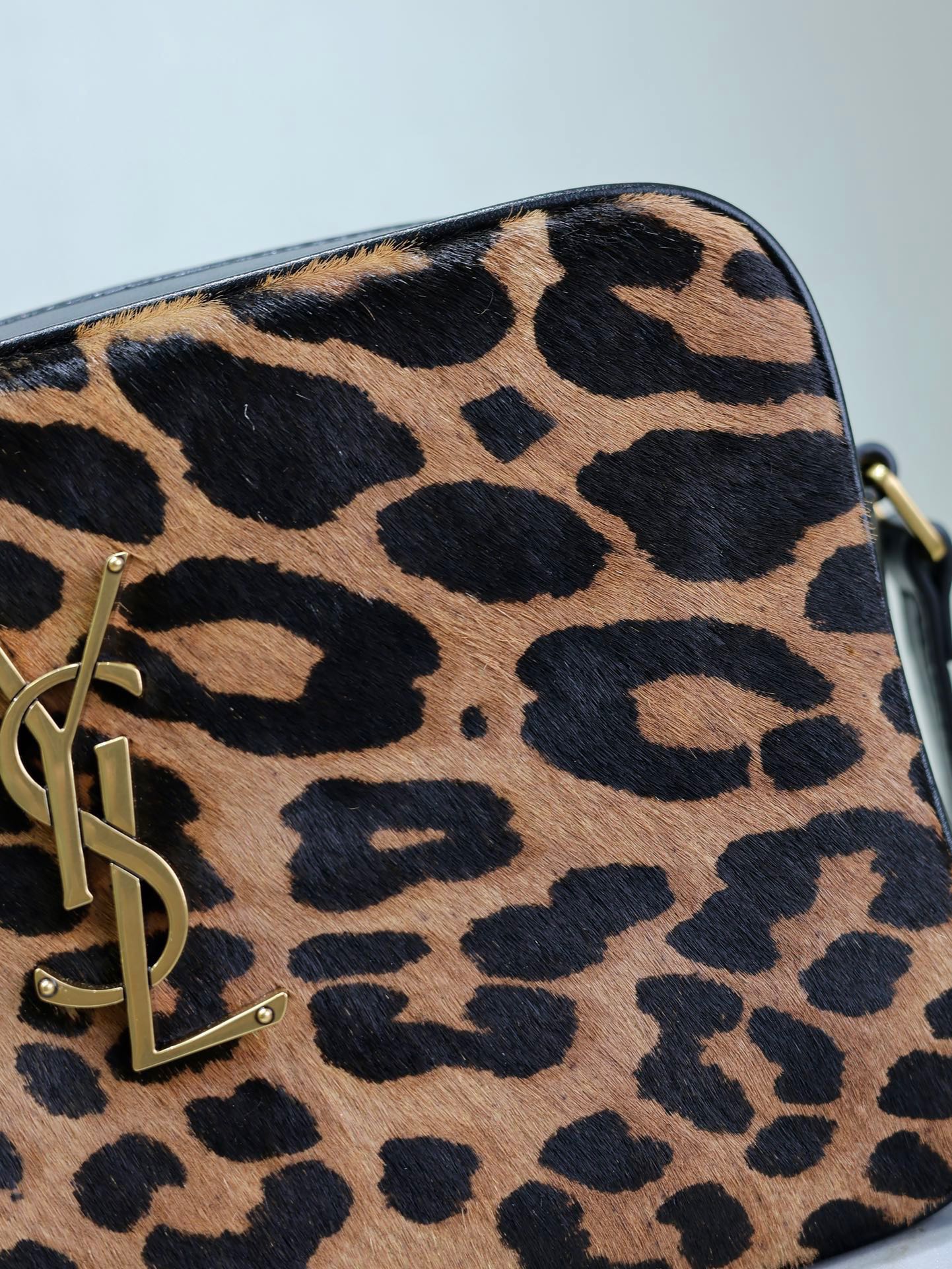 Luxury Saint Laurent LOU CAMERA BAG 23 IN LEOPARD PRINT CALFSKIN