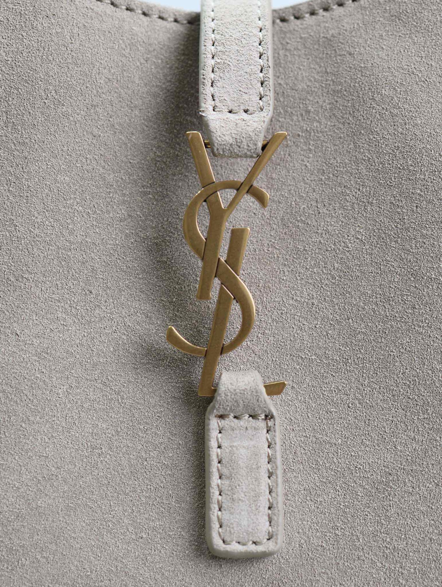 Luxury Saint Laurent LE 5 À 7 HOBO MINI BAG 18 IN LIGHT BROWN SUEDE COPPER HARDWARE
