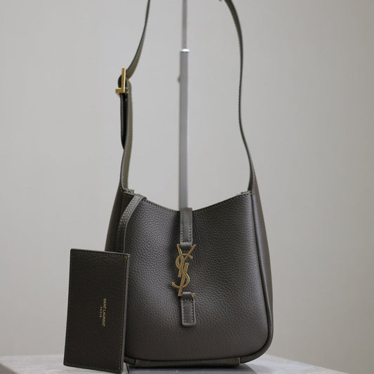 Luxury Saint Laurent LE 5 À 7 MINI BAG 16 IN KHAKI GREEN LAMBSKIN