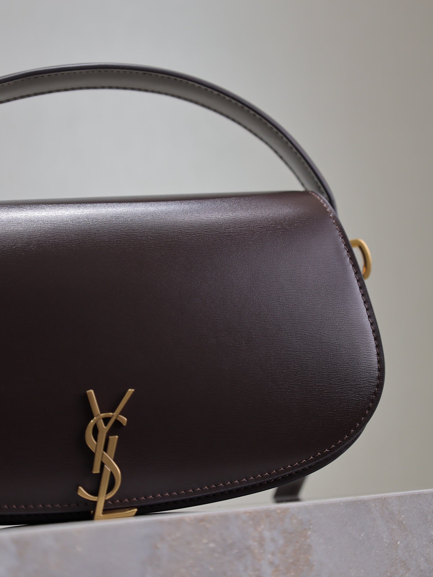 Luxury Saint Laurent VOLTAIRE 24 IN BRUNETTE BROWN CALFSKIN