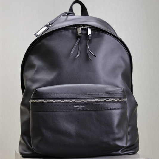 Luxury Saint Laurent CITY BACKPACK 38 IN BLACK CALFSKIN