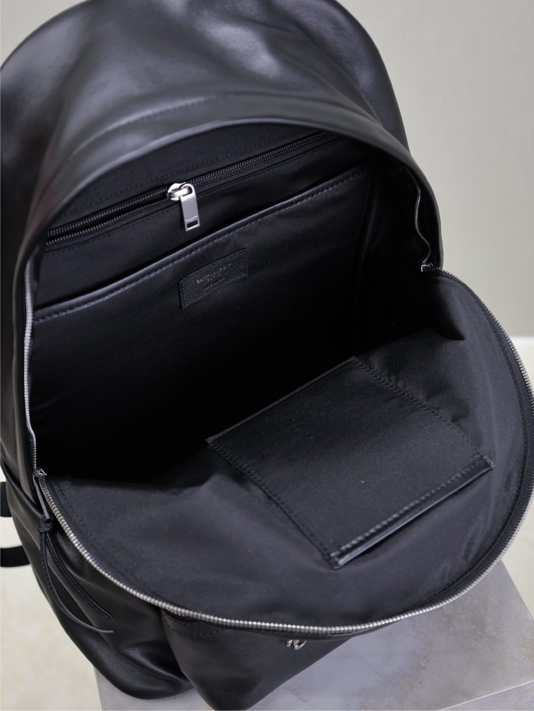 Luxury Saint Laurent CITY BACKPACK 38 IN BLACK CALFSKIN