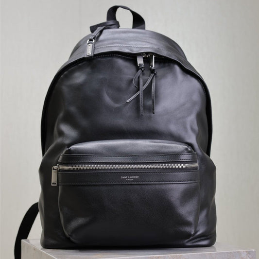 Luxury Saint Laurent CITY BACKPACK 35 IN BLACK CALFSKIN