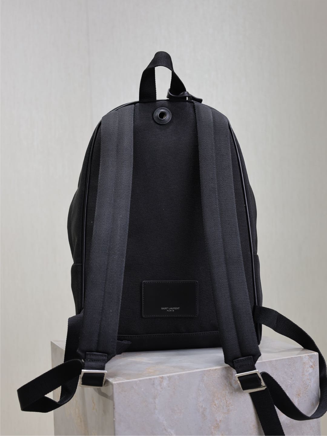 Luxury Saint Laurent CITY BACKPACK 35 IN BLACK CANVAS