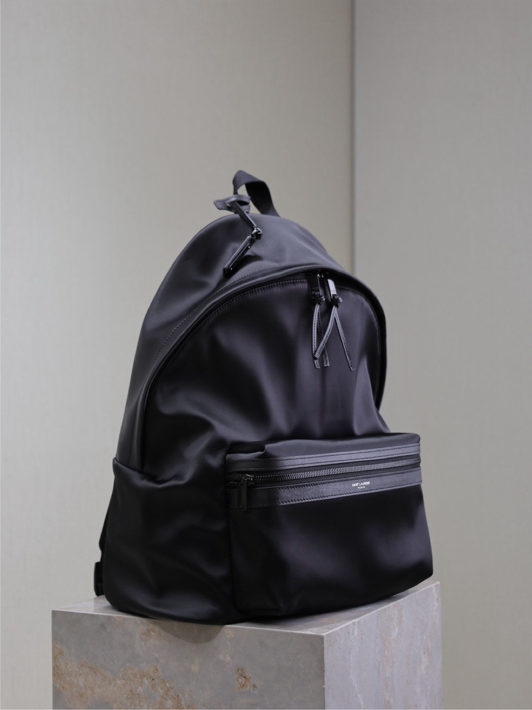 Luxury Saint Laurent CITY BACKPACK 38 IN BLACK SILK