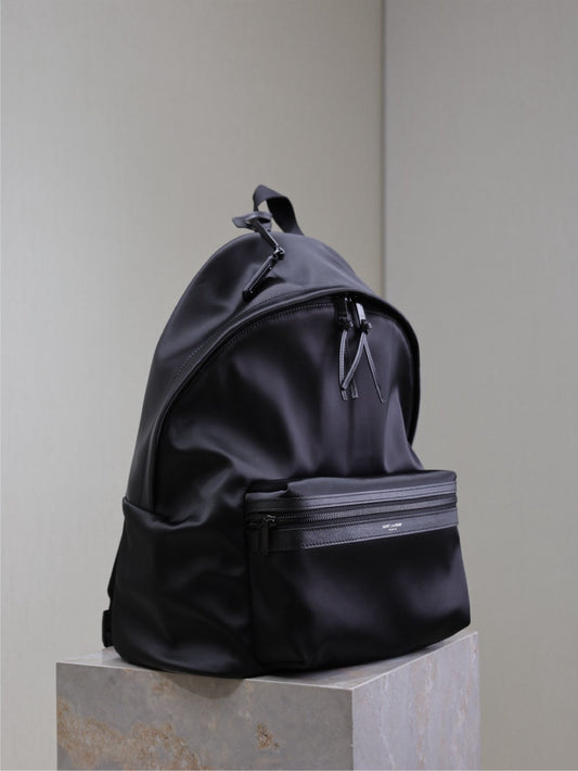 Luxury Saint Laurent CITY BACKPACK 38 IN BLACK SILK