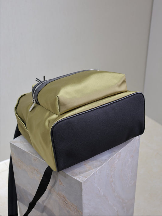 Luxury Saint Laurent CITY BACKPACK 38 IN MOSS GREEN SILK