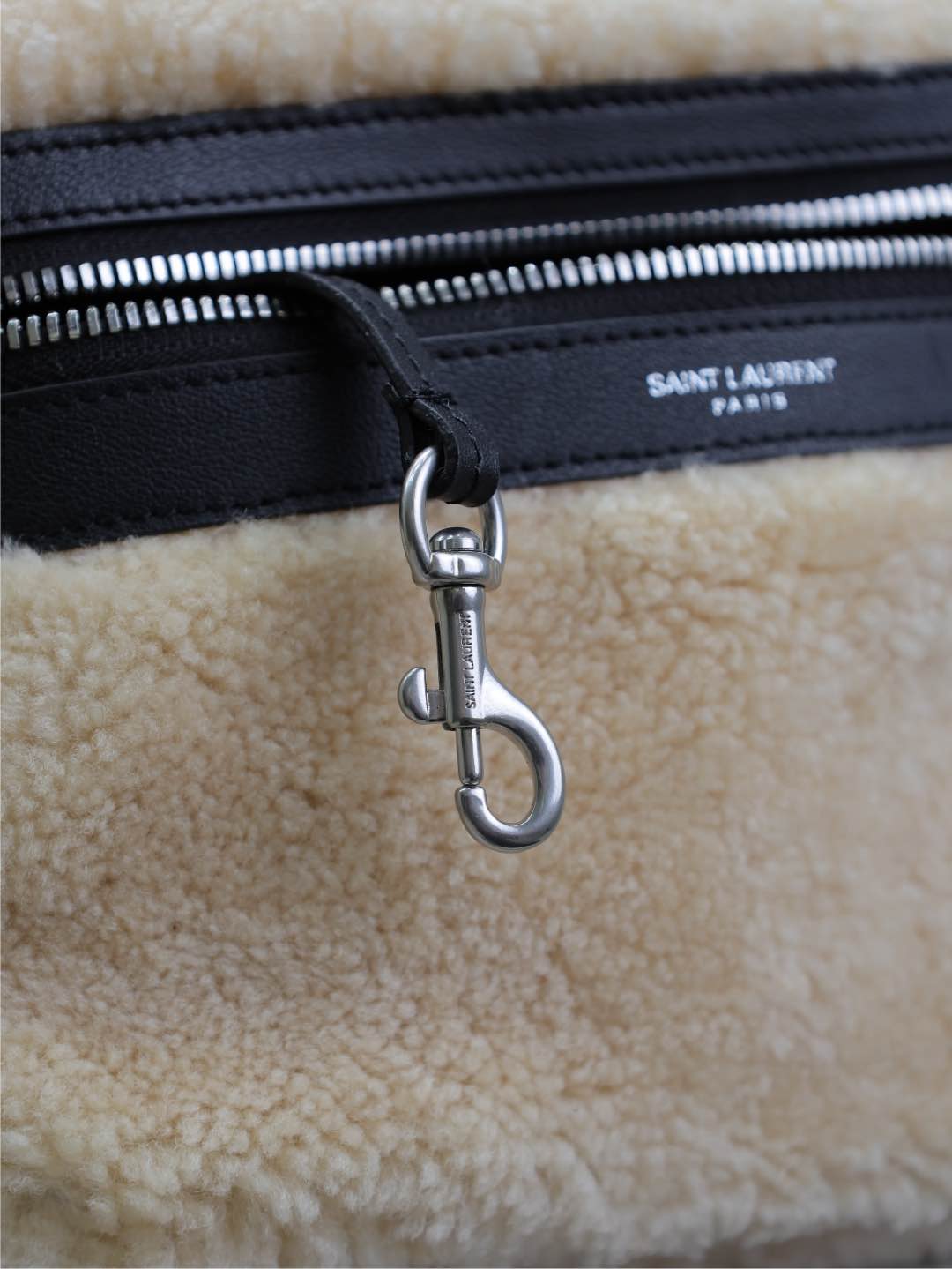 Luxury Saint Laurent CITY BACKPACK 35 IN BEIGE SHEARLING