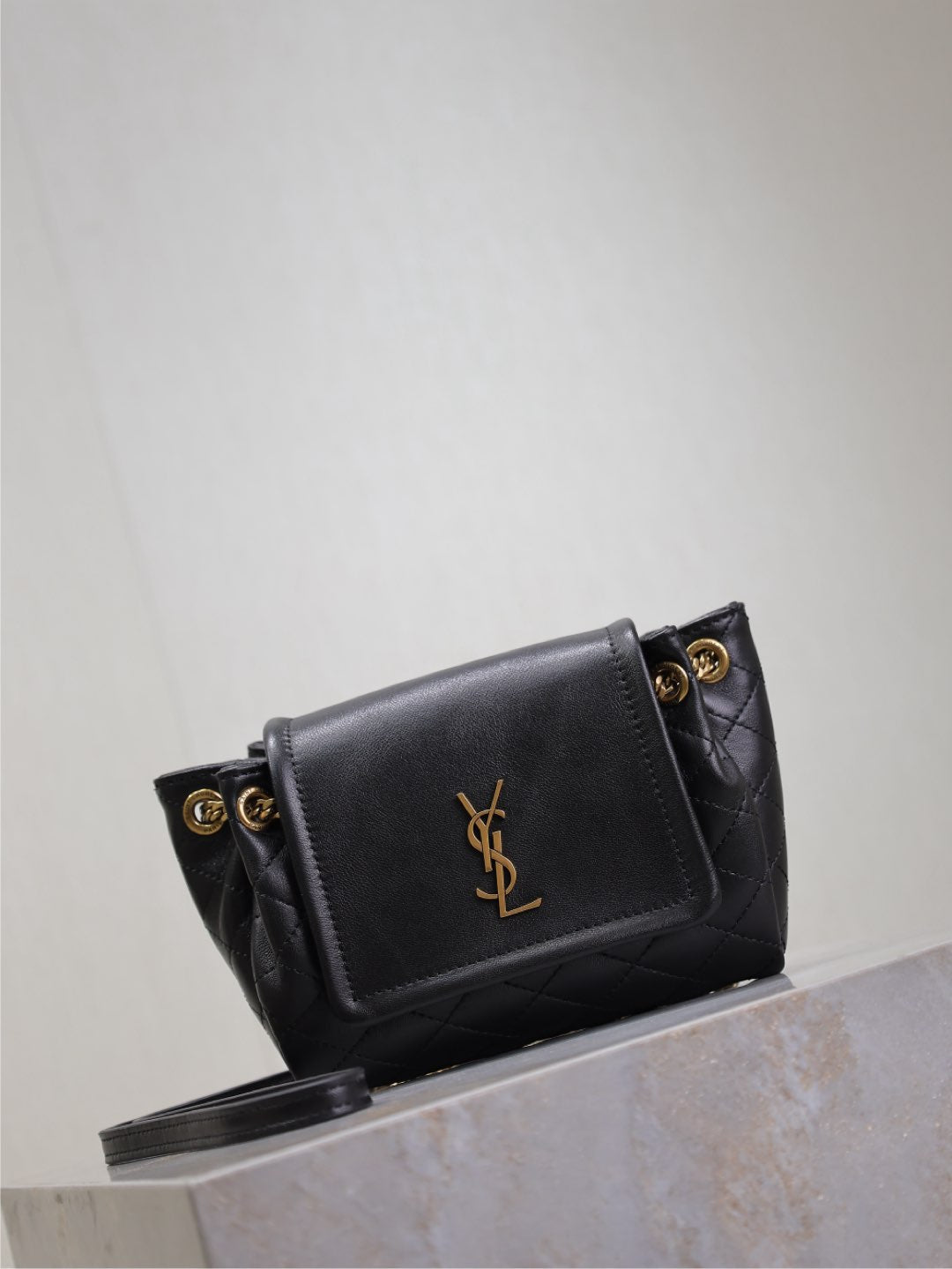 Luxury Saint Laurent MINI NOLITA BAG 18 IN BLACK LAMBSKIN COPPER HARDWARE