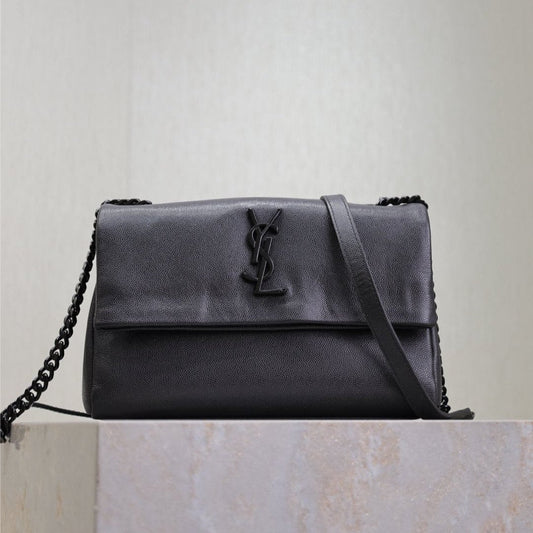 Luxury Saint Laurent WEST HOLLYWOOD SMALL BAG 24 IN BLACK CALFSKIN BLACK HARDWARE