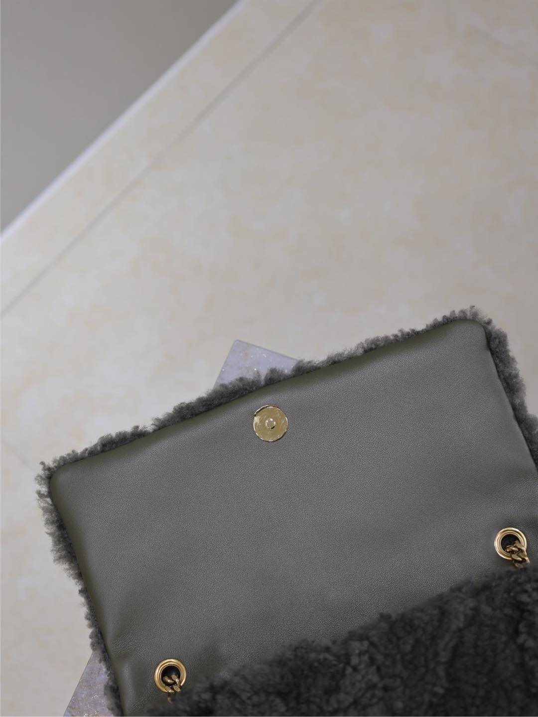 Luxury Saint Laurent JAMIE BAG 25 IN DARK GRAY LAMB WOOL